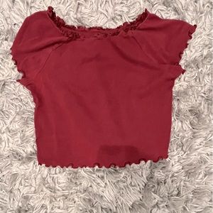 Maroon Cropped Top